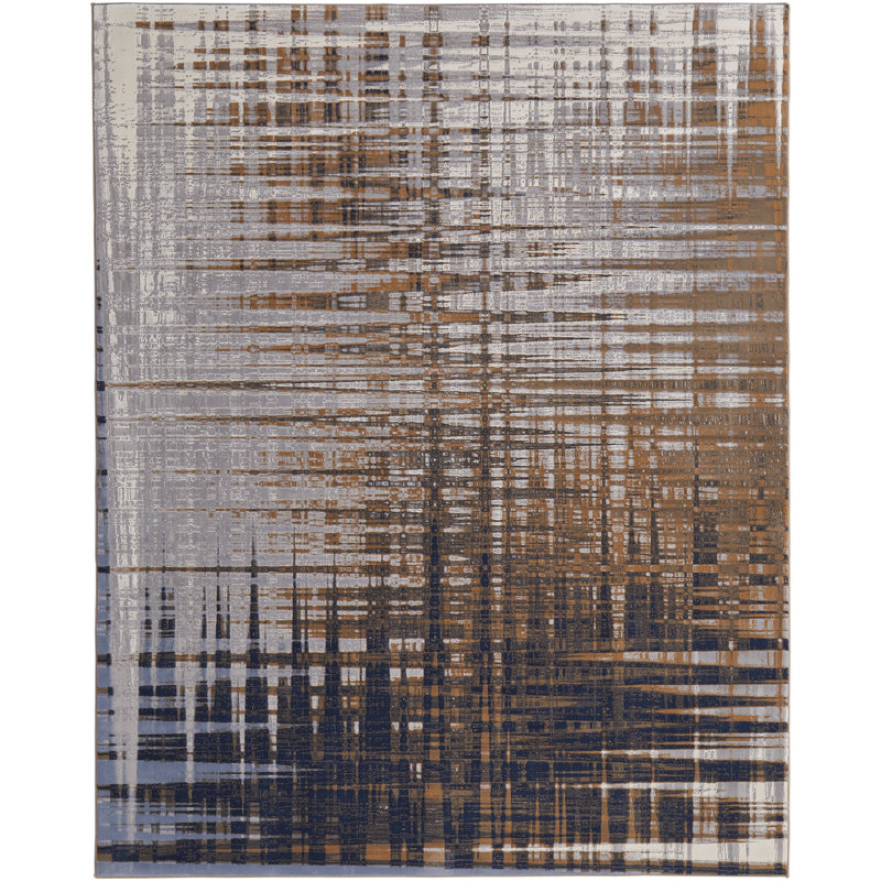Tapis en polypropylène à motif abstrait industriel Takara, Rectangle 7 pi 9 po x 10 pi