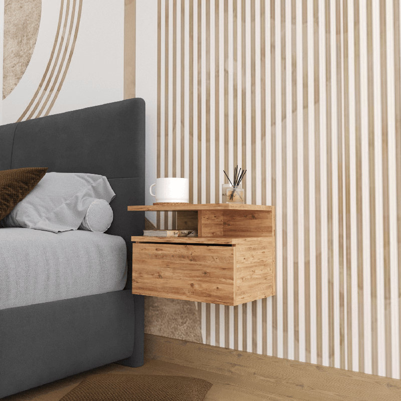 45 cm W Bedside Table, Atlantic Pine