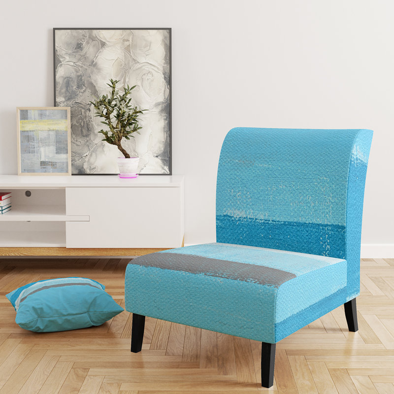 Fauteuil de chambre rembourré «Fredel - Turquoise et gris»