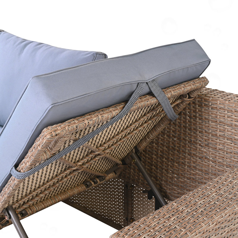 6-Piece Patio Wicker Sectional Set with Adjustable Seat,Storage Box