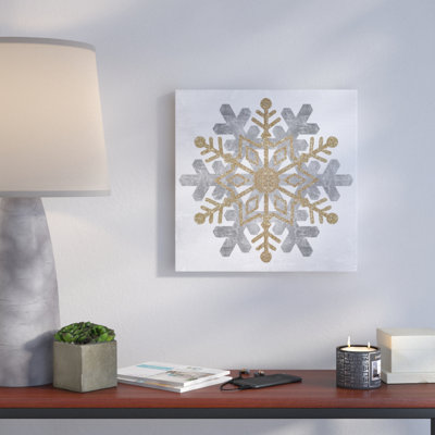 « snow flocons gold », reproduction d’impression sur toile