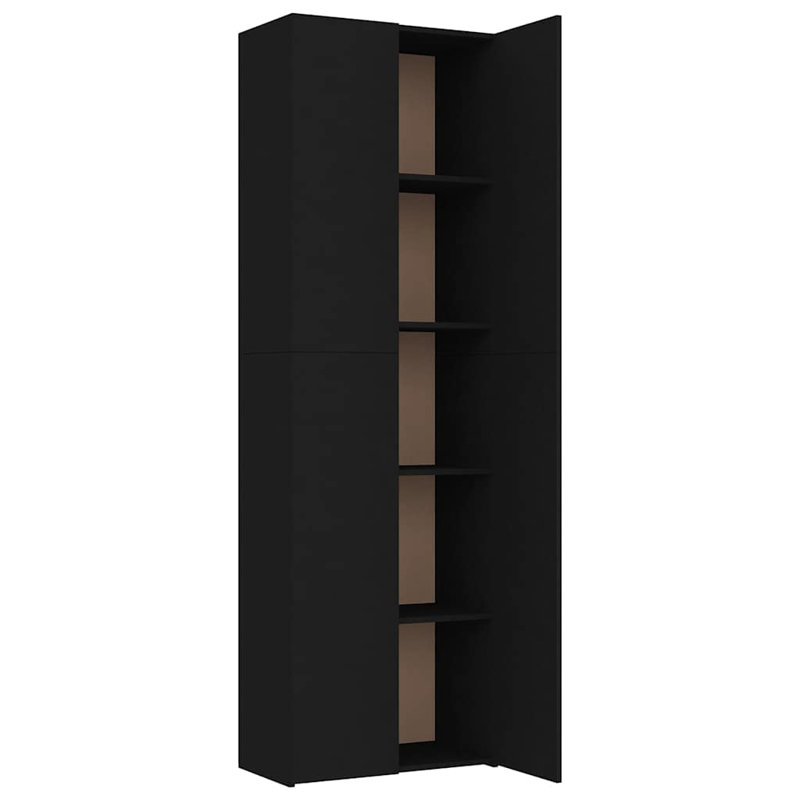 Abelone 2 -Door 5 -Shelf, Black Matte