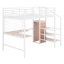 Lit mezzanine en métal avec bureau et grille en métal, avec garde-robe-132965415