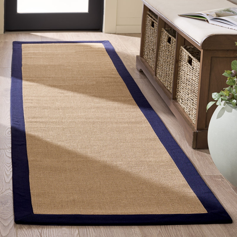 Jute / sisal tissé à plat en fibre naturelle Latex Tapis d'intérieur en coton de couleur unie