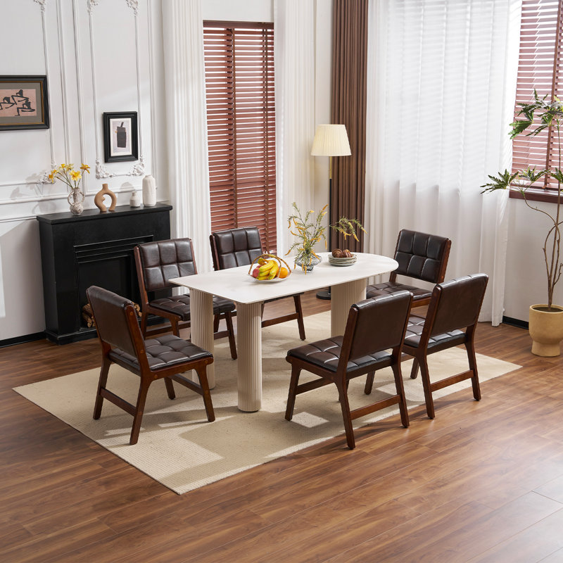 Upholstered Dining Chairs Set of 2 with Rubber Wood Leg for Dining Room, Kitchen, Living Room.