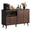 Armoire de bar moderne de 55 po avec tablettes réglables, buffet avec porte-verres à vin et support à vin-1897920872
