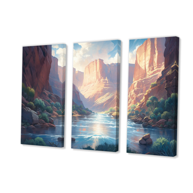 Desert Stream Beauty 3 pièces, H 28 po x l 36 po x P 1 po