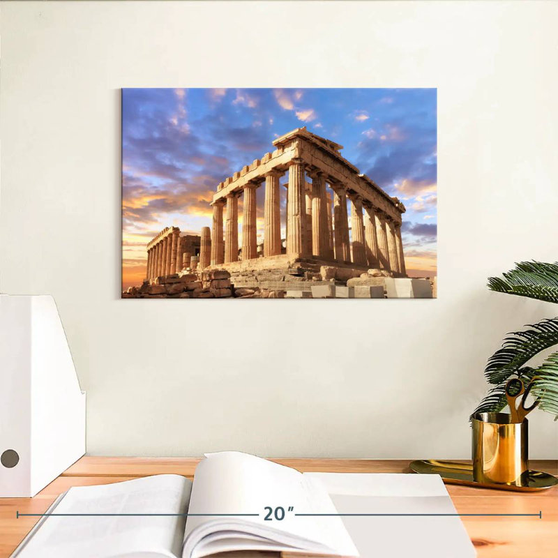 Ravi Sunset Over The Acropolis, 8" H x 12" W