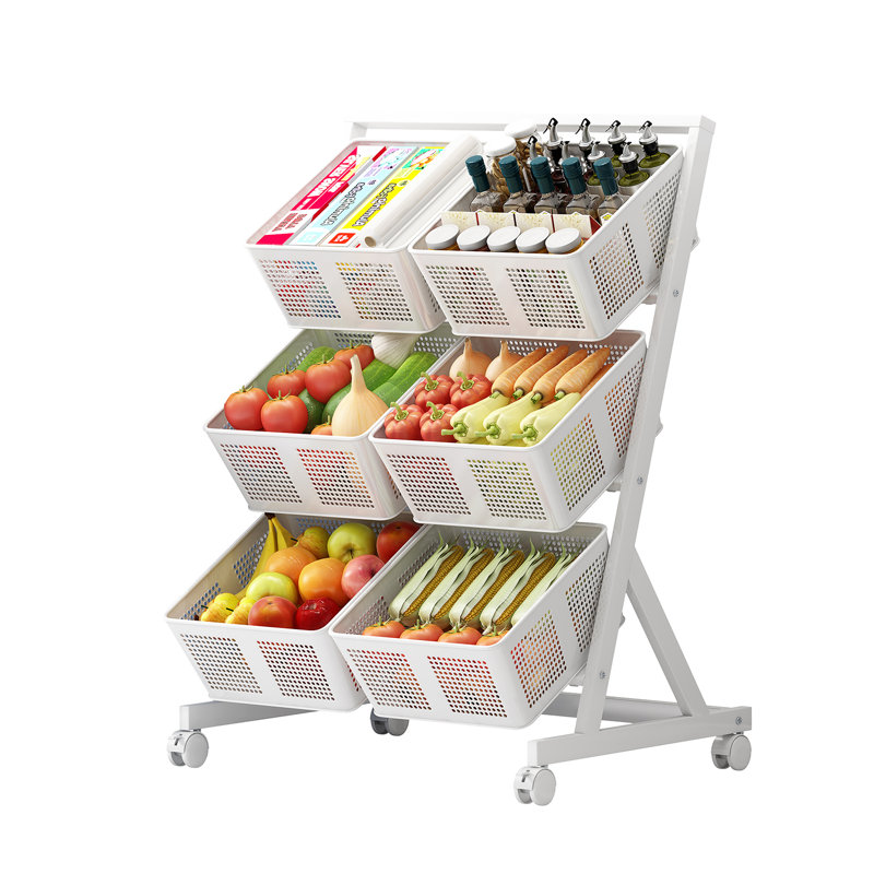 36.2'' H x 22.8'' W Utility Cart with Wheels, White