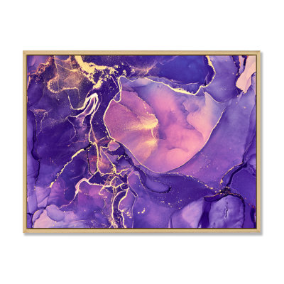 Mauve et fuchsia liquide, art IV - reproduction sur toile