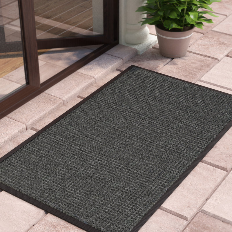 Paillasson d'extérieur antidérapant uni, Rectangle 4 pi x 6 pi, Anthracite