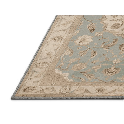 Machine Washable Tabriz Gray Area Rug