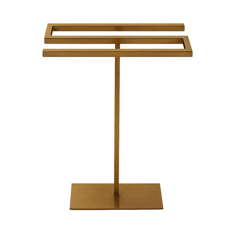 Linea Towel Stand, Brushed Brass