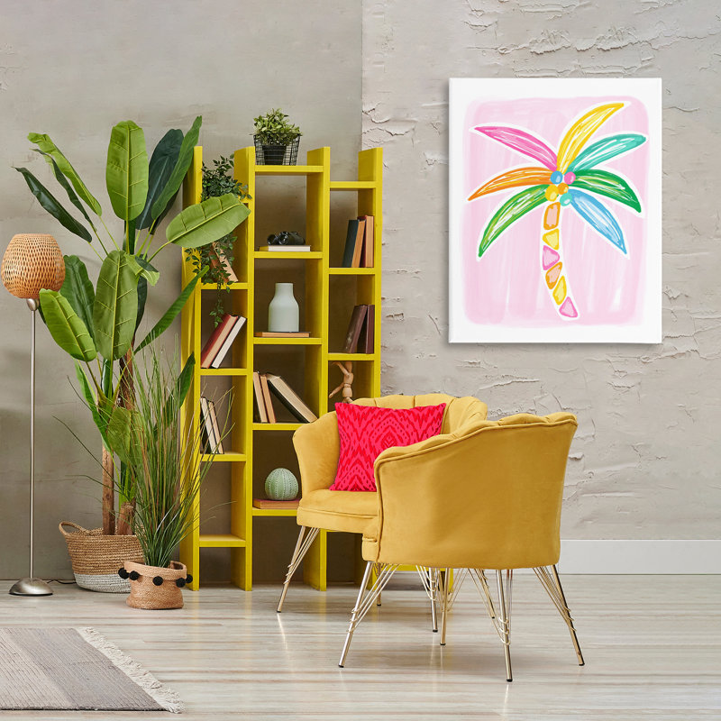 «Pastel Palm on Canvas» par Lisa Nohren, H 40 po x l 30 po