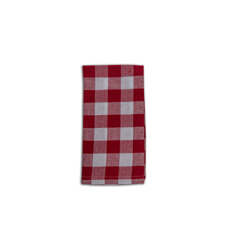 Jainy Cotton Checkered Square Napkin, Red