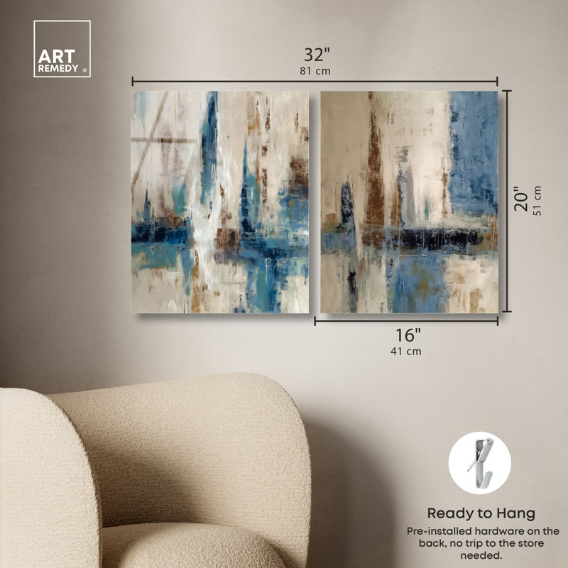«Layers of Time Duo», ensemble d'art mural Boho par Art Remedy, H 20 po x l 16 po, Imprimé acrylique ultrabrillant
