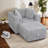Storage Sofas, 61.4 Inch Metal Frame Plush Modern Lounge for Home