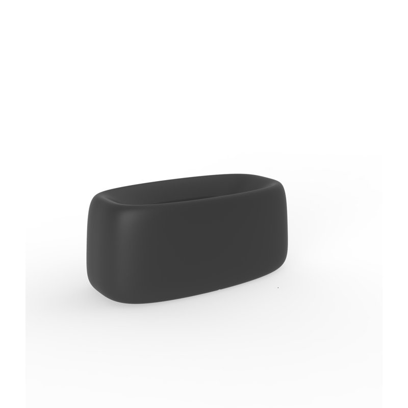 Jardiniere Lacquered Polyethylene Pot Planter, 11.5" H x 24.75" W x 12.5" D, Ice