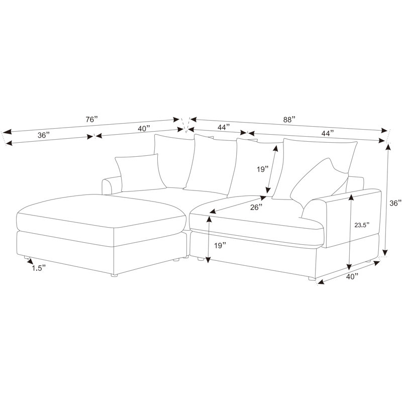 Arden Cloud Modular Sectional, Green