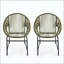 Chaise d'extérieur en osier de patio, rotin en PE et structure en fer, ensemble de 2-936355345