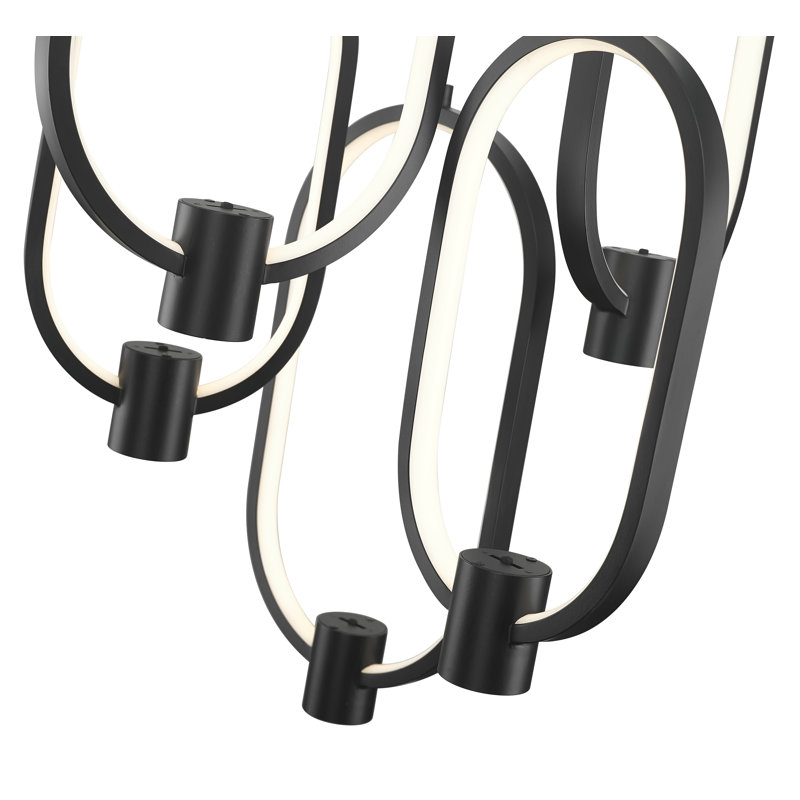 Saros Matte Black 5 Light Chandelier