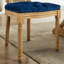 De 2 chaises de salle à manger, velours bleu, détails faits à la main, rembourrage en mousse de velours en bois massif, fabrication-637313098