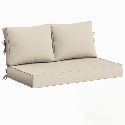 Wynee Outdoor 5'' Loveseat Cushions Bench Seat / Back Cushion, Only Cushions