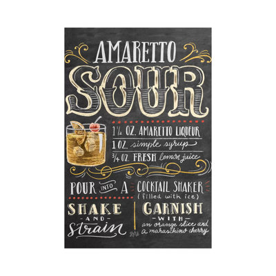 Amaretto Sour Recipe par Lily & Val - Giclée sur toile tendue avec châssis
