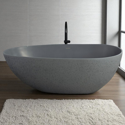 Baignoire de trempage autoportante en résine de 65 po x 33,3 po