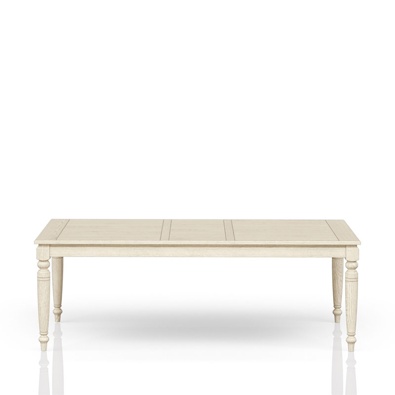 Table avec feuille - Blanc délavé, Blanc