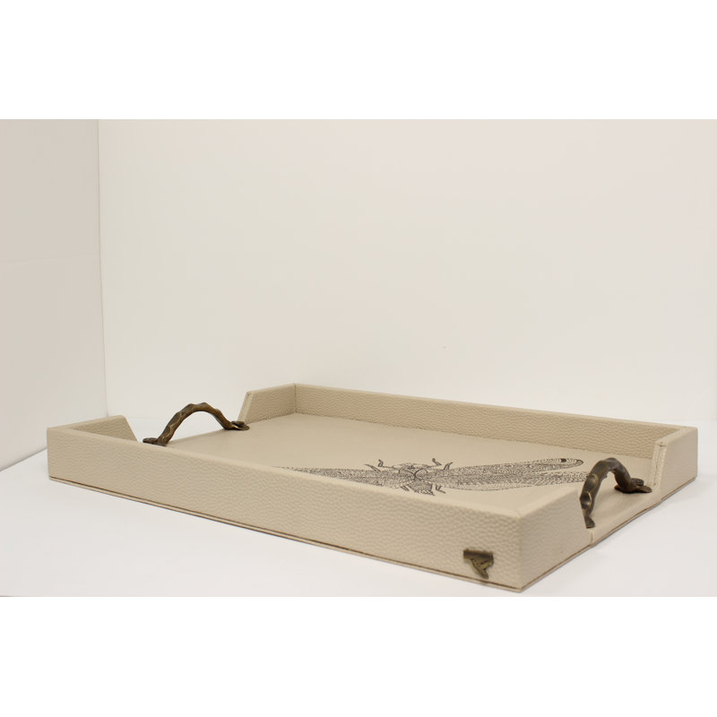 Black Dragonfly 18" Rectangular Serving Tray