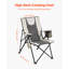 Folding Camping Chair, 3 Reclining Positions, Outdoor High Back Camping Chair, 260lbs Weight Capacity, Full Padded Beach Chairs with Armrest & Headrest, Portable Lawn Chairs for Sports Travel