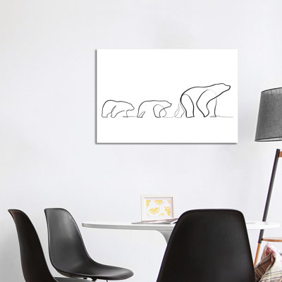 " One Line Polar Bears " Print