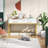 41 in Computer Desk With Two Drawers, White and Gold Modern Study Writing Desk-1040636948