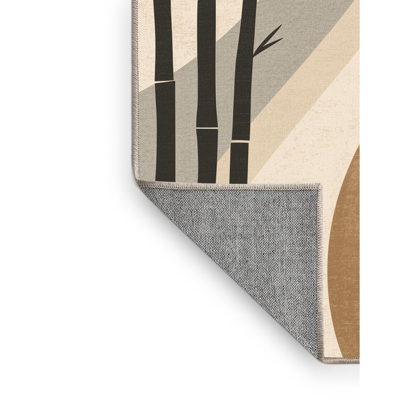 Tapis beige élégant et chic lavable à la machine Pacchiana, 7 x 9