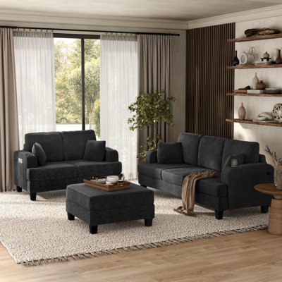 Luka 2-Piece Chenille Sofa Set