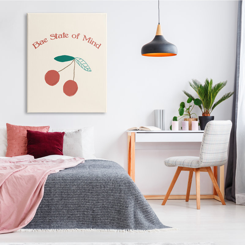 Bae State of Mind - rouge audacieux, H 48 po x l 36 po, Toile tendue