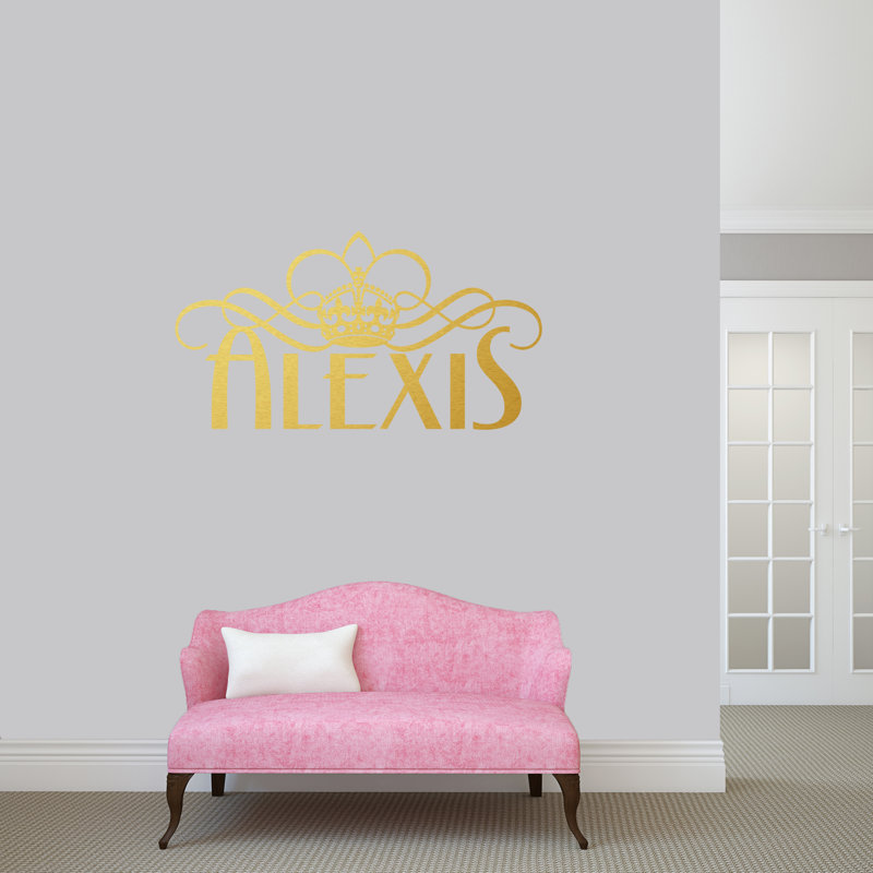 Text & Numbers Wall Decal, Gold, Yes