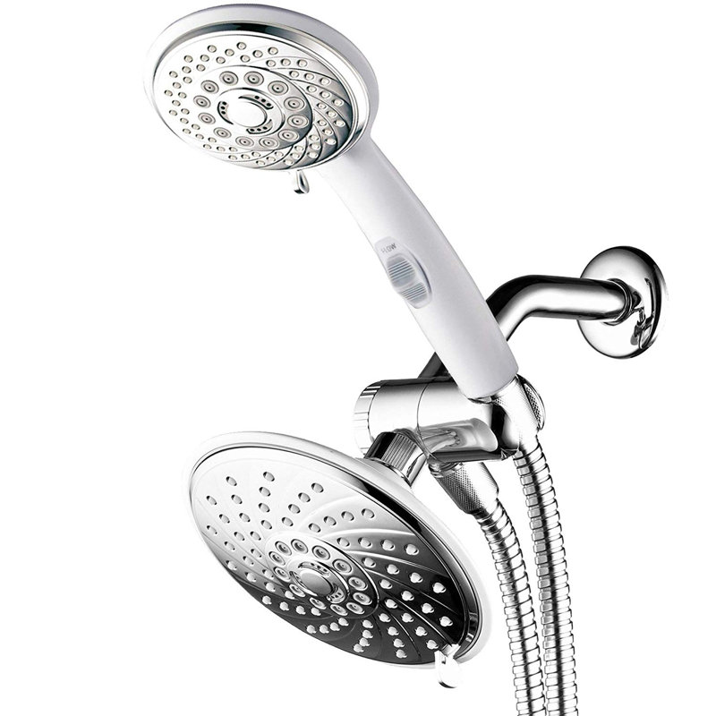 Pomme de douche double à massage et à jet de pluie