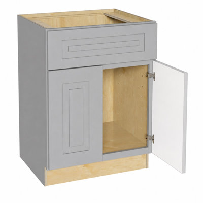 Gallery Express Ellison Assembled 27 in W x 21 in D x 34.5 in H Vanity Depth Sink Base Kitchen Cabinet in Cloud