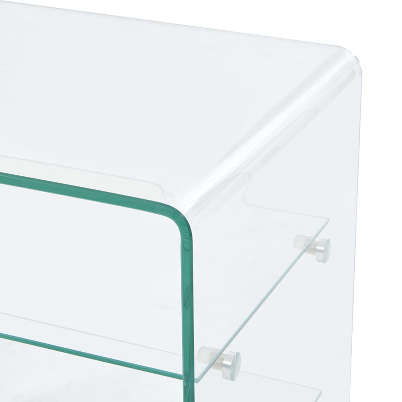 Dysart Glass Top Sled End Table