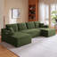 Canapé d'angle modulaire en forme de U de 133 po de large avec 2 méridiennes, canapé infonuagique en velours côtelé à assise profonde-1211443487