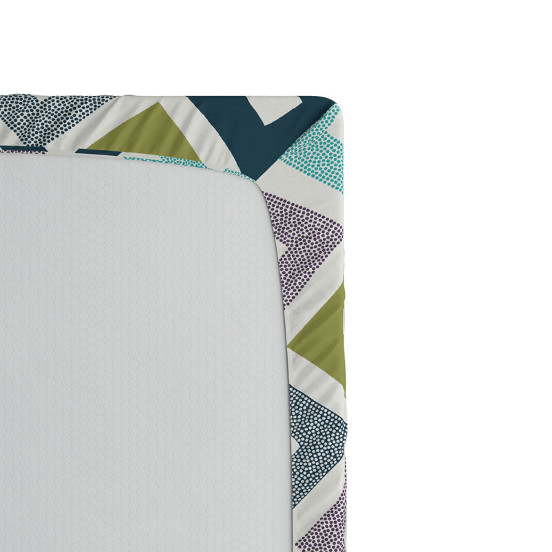Microfiber Geometric Fitted Sheet, Full Fitted Sheet