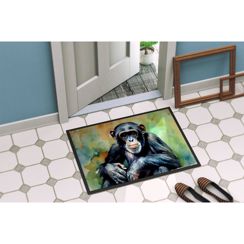 Ryelynn Chimpanzee Non-Slip Indoor and Outdoor Door Mat, l 24 po x L 36 po