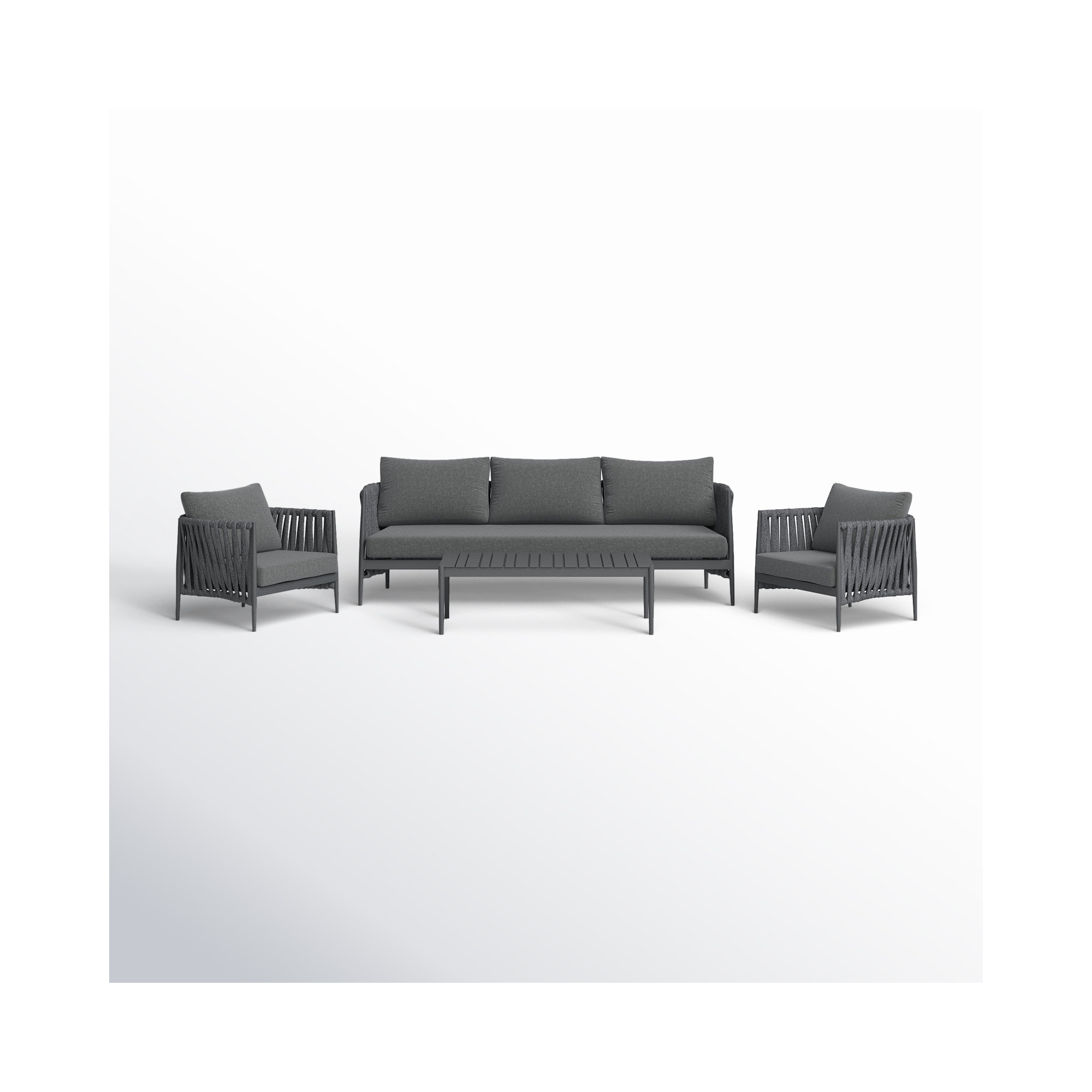 Zeke 4 - Piece Patio Conversation Set, Gray
