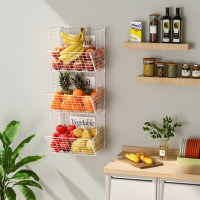 Metal Wire Basket Wall Hanger