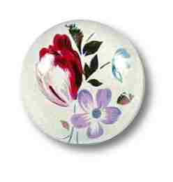 (Paquet de 5) Bouton floral 1-1 / 2 po blanc avec motif