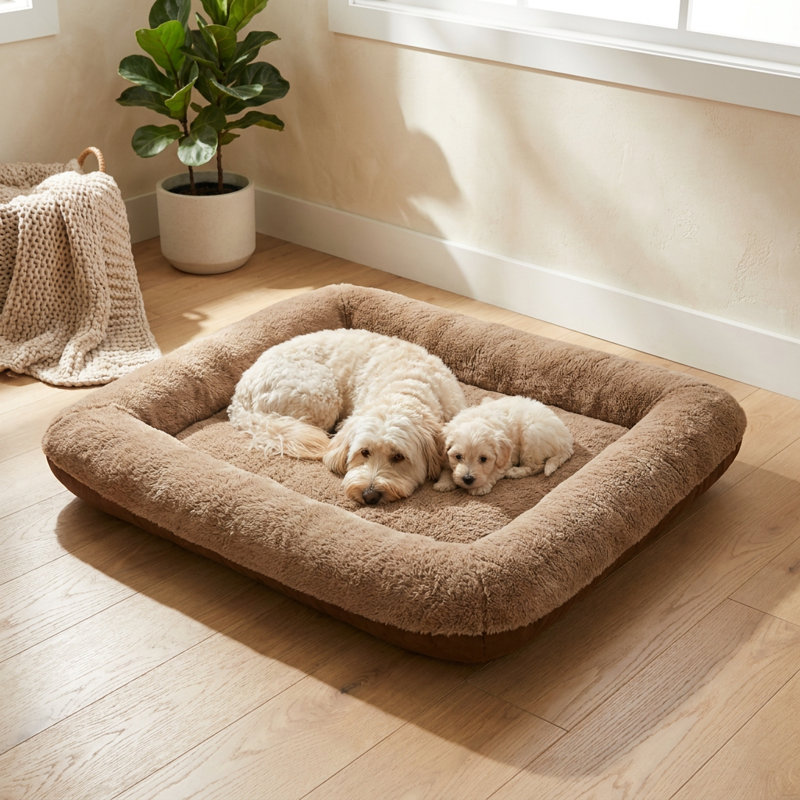 Lit orthopédique pour chien Snuggle, L 43,3 po, Brun