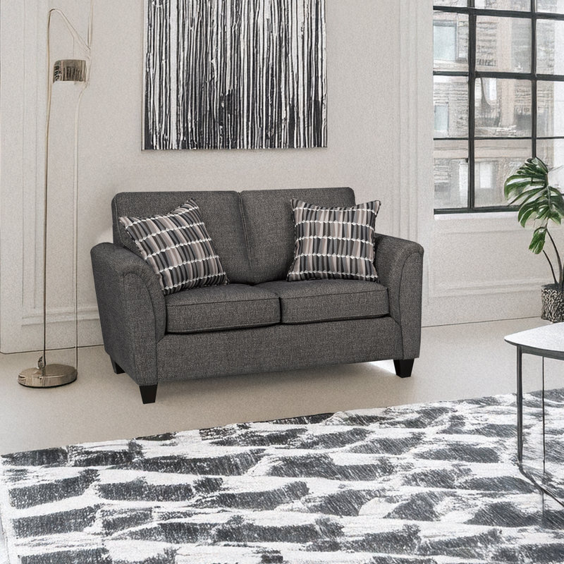 Canapé en tissu Belknap, gris anthracite, Gris anthracite, H 38 po x l 60 po x P 34 po, 2