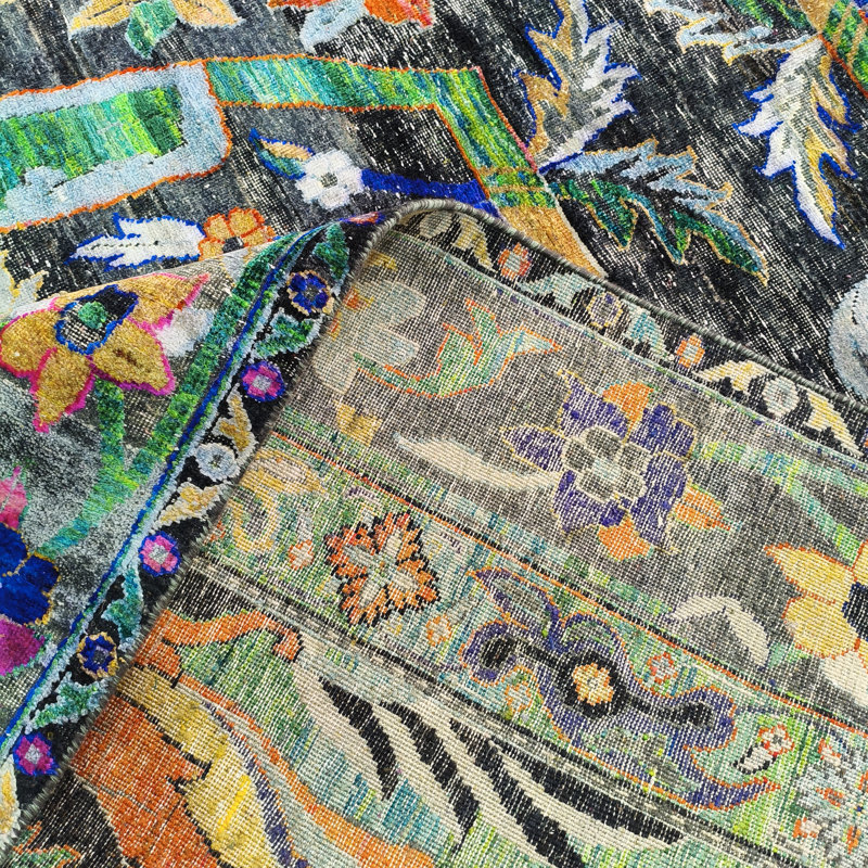 Nazmiyal Collection Transitional Bijar Silk and Wool Rug 11'(" x 15'4"